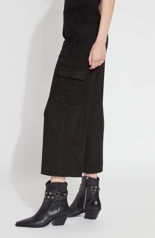 Shop Lyssé Anita Faux Suede Crop Cargo Pants In Black