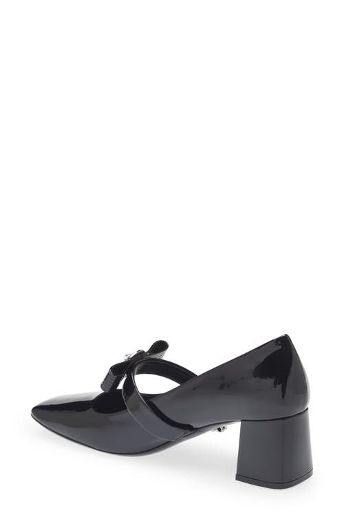 Versace Gianni Ribbon Embellished Patent-leather Pumps In Black/palladium