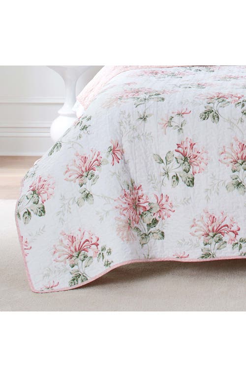 Laura Ashley Honeysuckle Twin Quilt & Sham Set In Blush