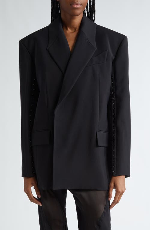 MUGLER Hook & Eye Detail Oversize Blazer Black at Nordstrom, Us