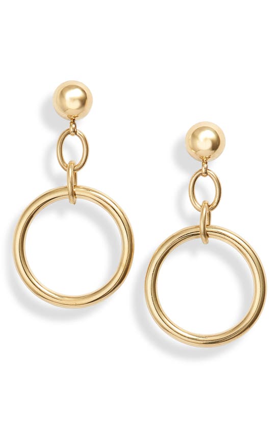 Shop Knotty Chain Link Hoop Drop Earrings In Gold