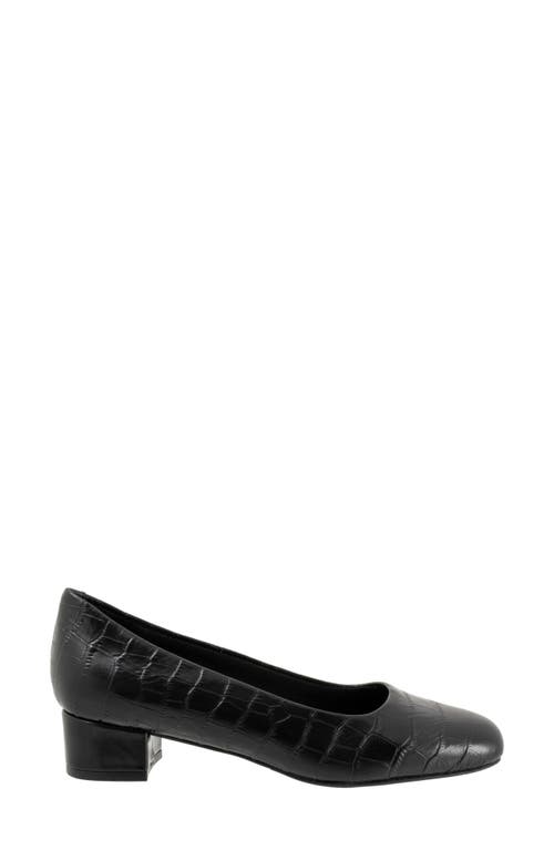 Shop Trotters Dream Pump In Black Croc