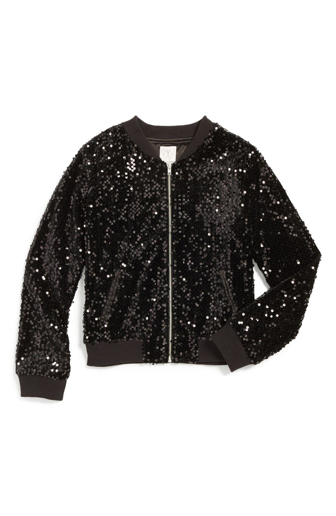 Ella Moss Girl Sequin Baseball Jacket (Big Girls) Nordstrom