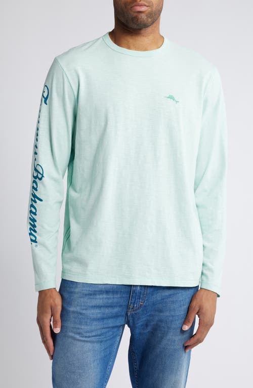 Shop Tommy Bahama Marlin Mirage Lux Long Sleeve Organic Cotton Graphic T-shirt In Light Caribbe