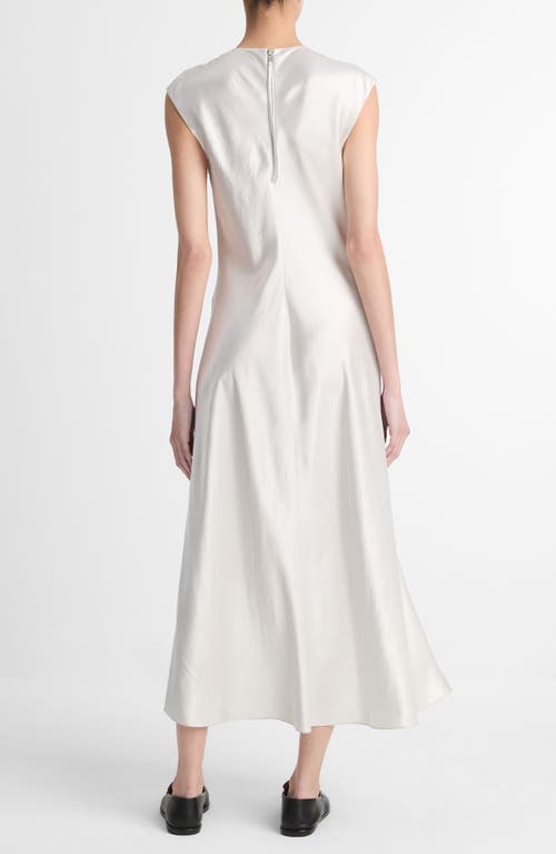 Shop Vince Bias Cut Cap Sleeve Maxi Dress In Salt Glass