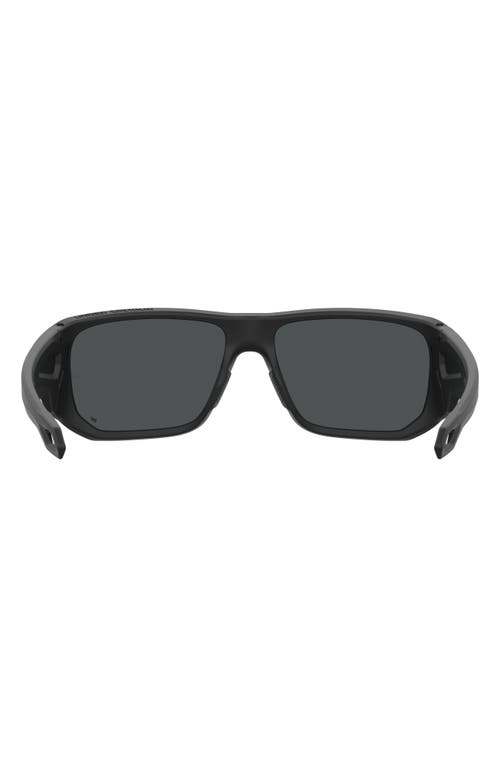 Under Armour Attack 63mm Square Sunglasses In Matte Black/grey Oleophobic