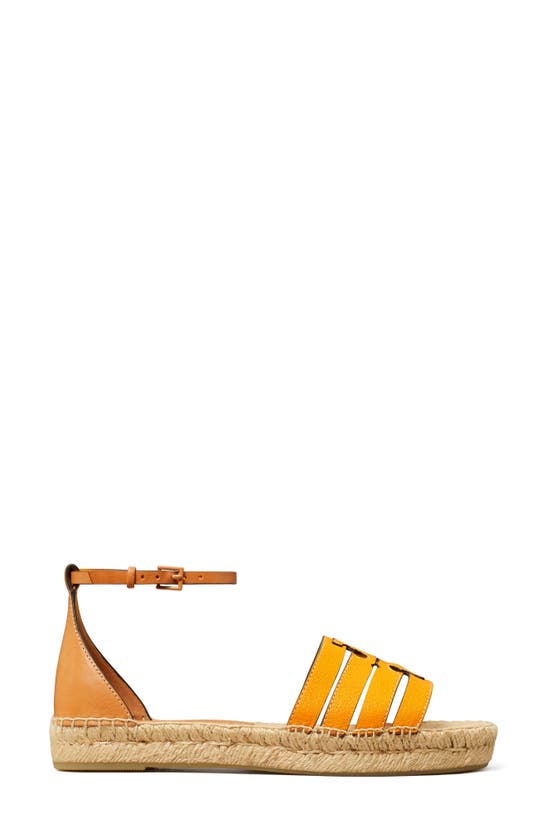 Shop Tory Burch Ines Ankle Strap Espadrille Platform Sandal In Orange Lily / Brandy