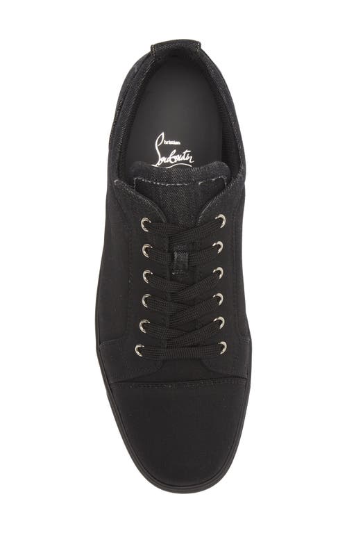 Shop Christian Louboutin Fun Louis Denim Low Top Sneaker In B619 Black-black