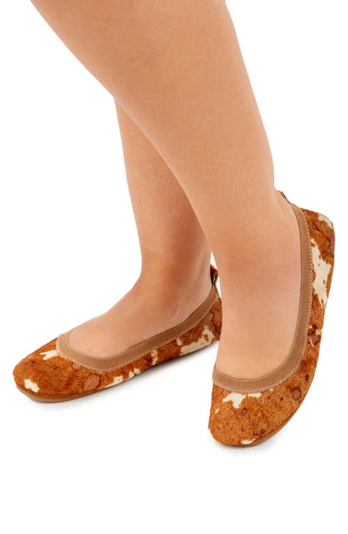 Shop Yosi Samra Samara Genuine Calf Hair Foldable Ballet Flat In Whiskey Calf Hair