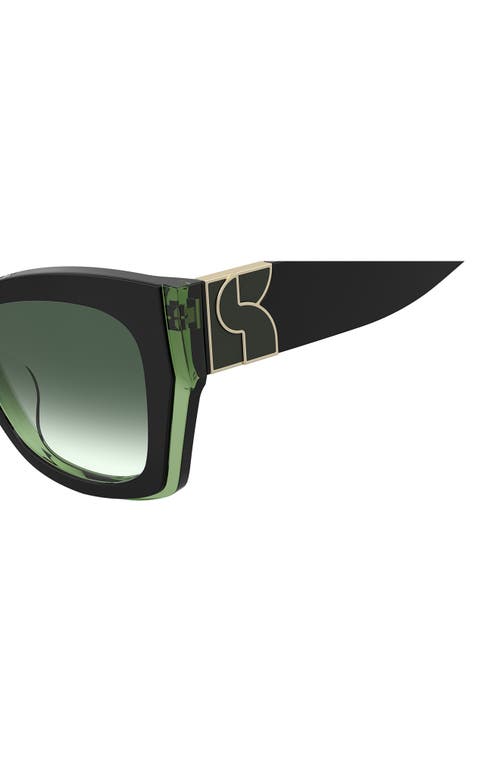Kate Spade New York Jayda 53mm Gradient Cat Eye Sunglasses In Green/green Shaded