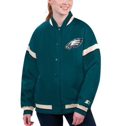 Lids Philadelphia Eagles The Wild Collective Women's Reversible Sherpa  Full-Zip Bomber Jacket - Midnight Green/Black