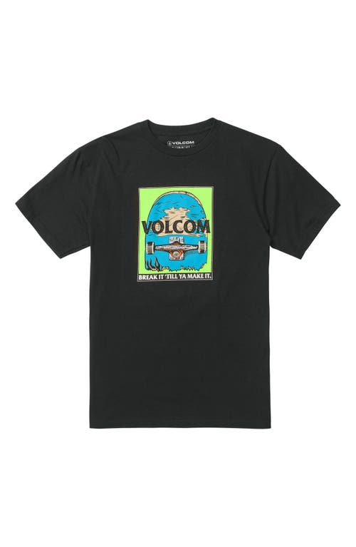 Volcom Kids' Break It Cotton Graphic T-Shirt in Black 