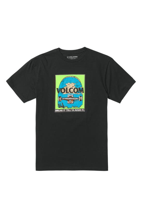 Shop Volcom Kids' Break It Cotton Graphic T-shirt In Black