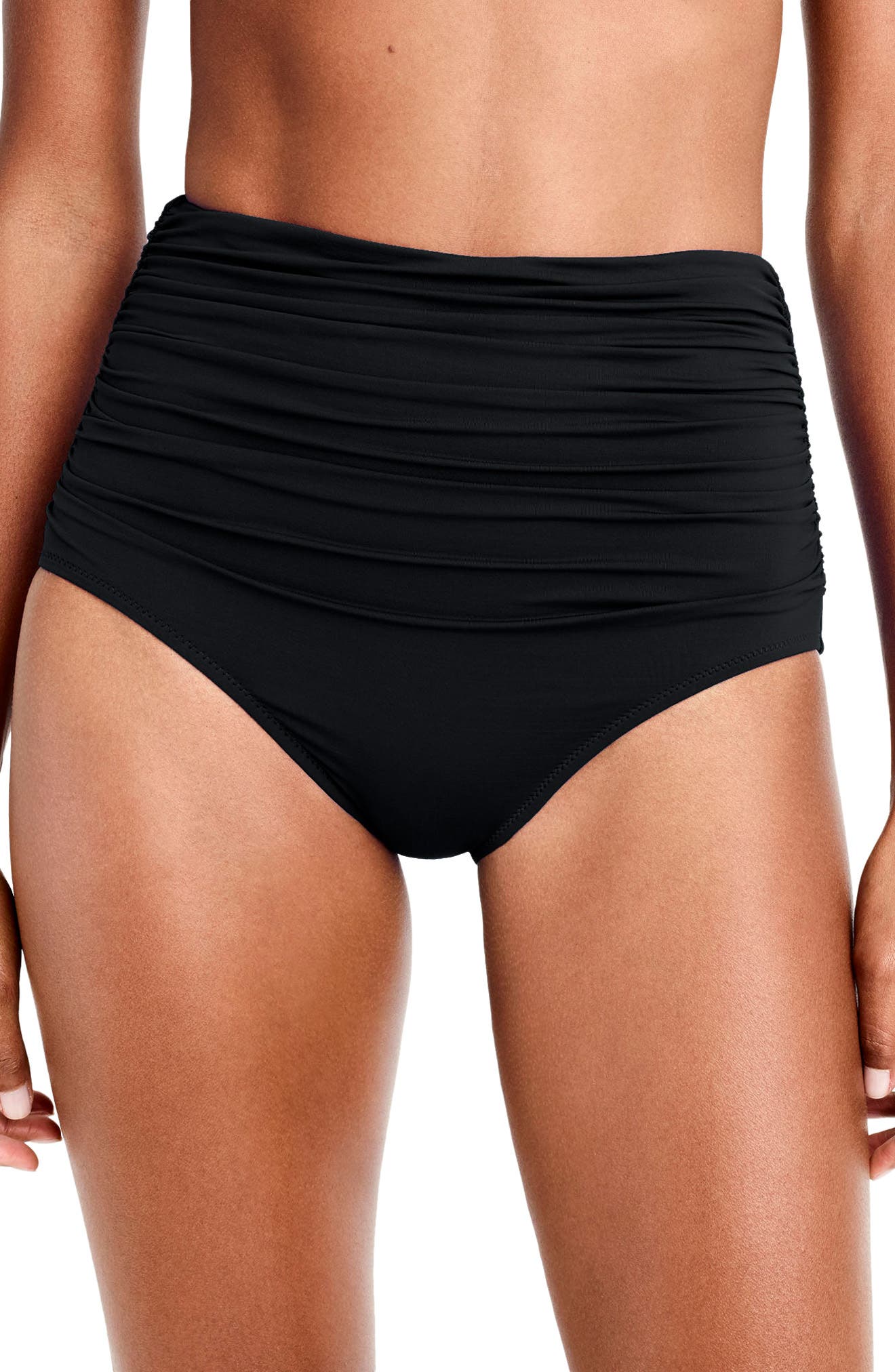 ruched bikini bottoms high waisted