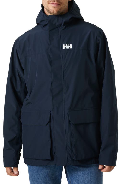 Helly Hansen T2 Utility Hooded Rain Jacket Navy at Nordstrom,