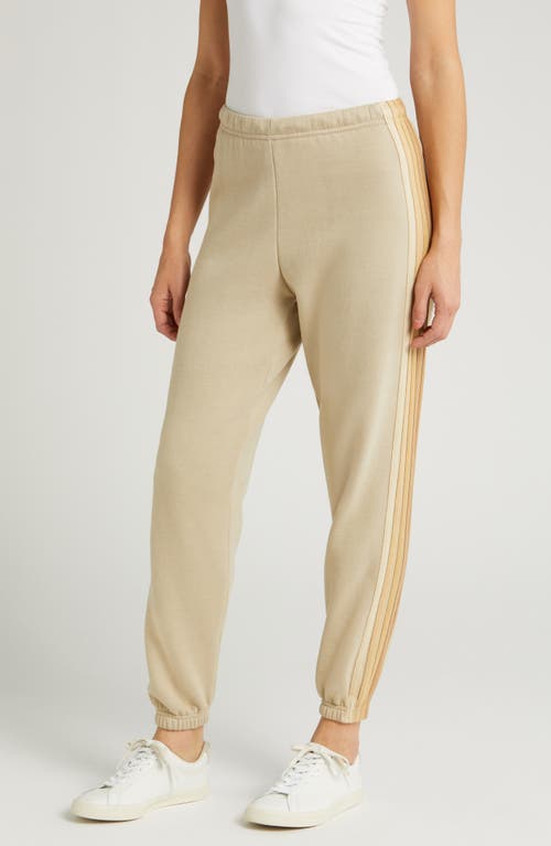 Shop Aviator Nation Stripe Sweatpants In Sand/tan