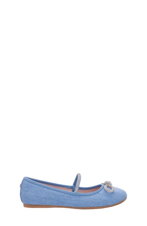 Shop Nina Kids' Kendalla Ballet Flat In Blue Glitter Denim