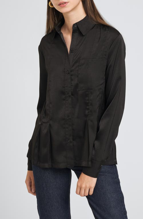 Shop Wayf Porter Pintuck Button-up Shirt In Black