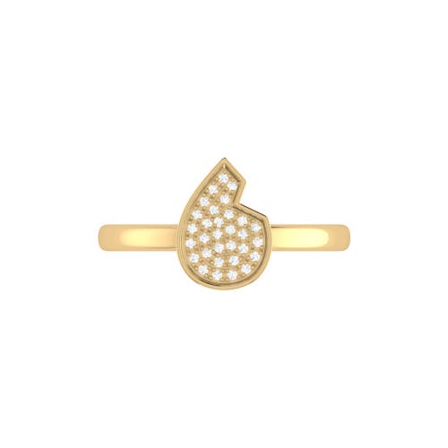 Luvmyjewelry Street Cycle Open Teardrop Sterling Silver Diamond Ring In 14kt Gold Vermeil On Sterling