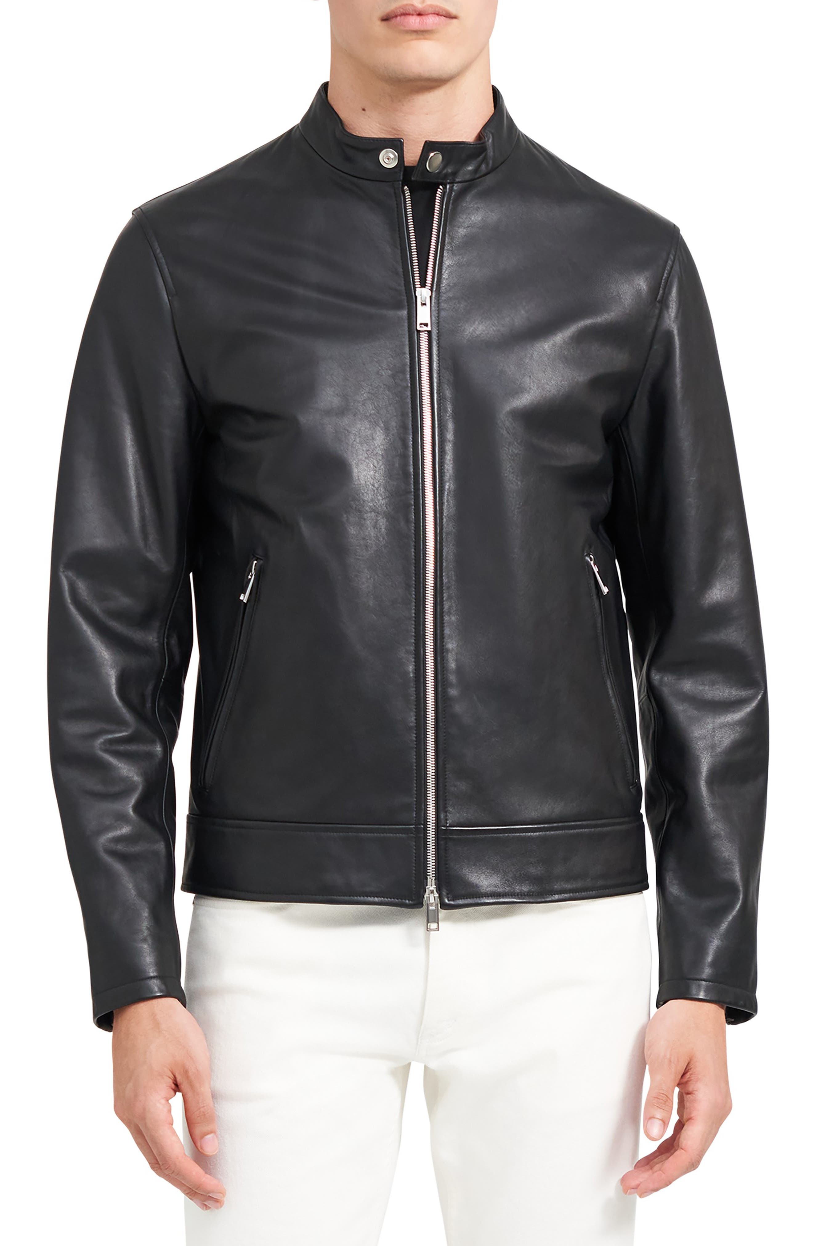 theory black leather jacket