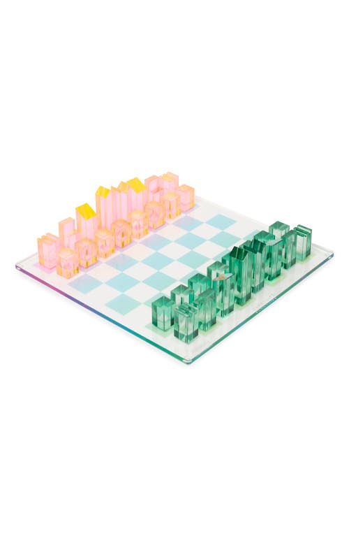 Sunnylife Lucite 2-In-1 Chess & Checkers Set in Sherbet at Nordstrom