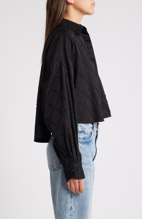 Rag & Bone Beatrice Beaded Button-up Shirt In Black