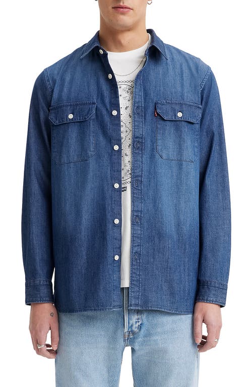 Shop Levi's Jackson Worker Denim Button-up Shirt In Sterling Dark Wash