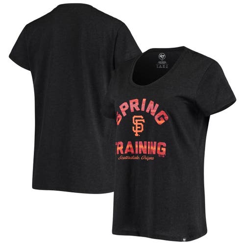 Women's '47 Heathered Black San Francisco Giants Spring Training Arch Scoop Neck T-Shirt