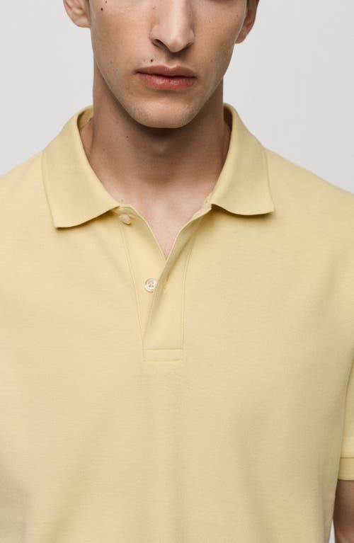 Shop Mango Relaxed Cotton Piqué Knit Polo In Pastel Yellow