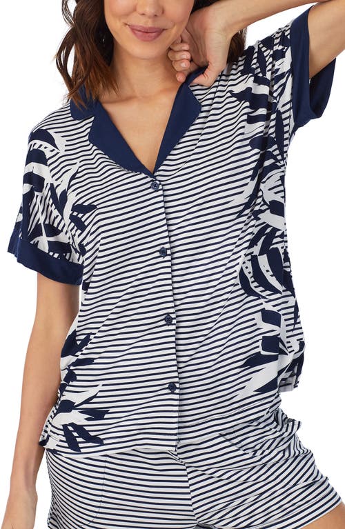 Dkny Stripe Short Pajamas In Dark Blue Stripe