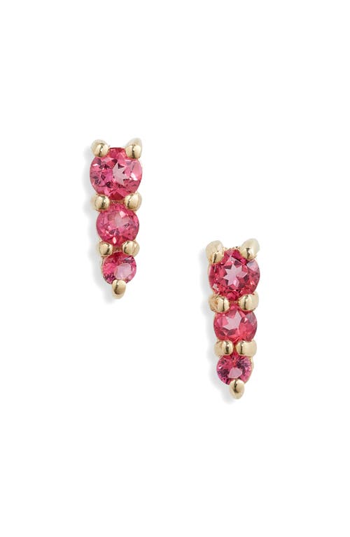 Bony Levy 14K Gold Pink Topaz Stud Earrings in 14K Yellow Gold at Nordstrom