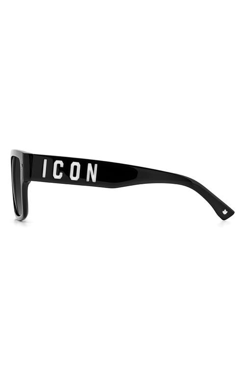 Shop Dsquared2 Icon 56mm Flat Top Sunglasses In Black White