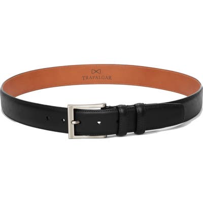 Trafalgar Corvino Leather Belt, Black