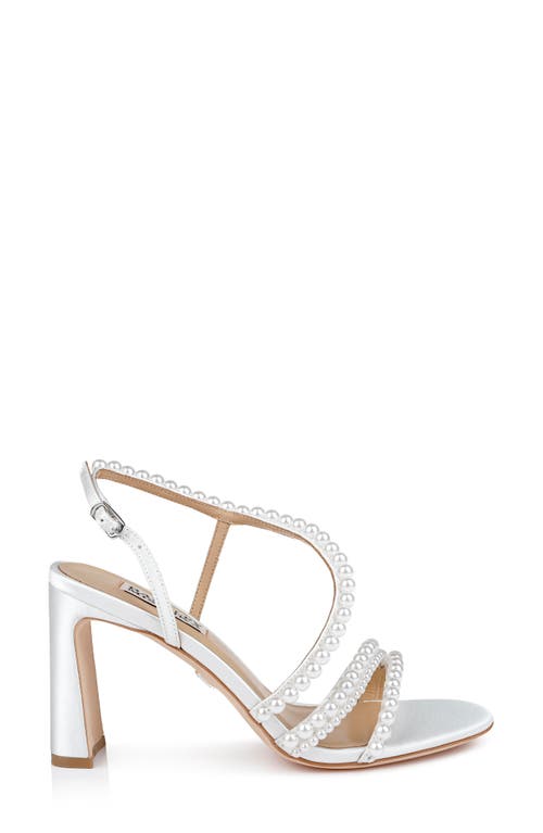 Shop Badgley Mischka Collection Amora Slingback Sandal In White Satin