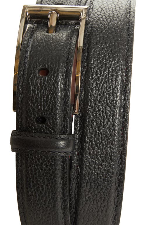 Shop Christian Louboutin Bizz Leather Belt In Black/loubi/gun Metal