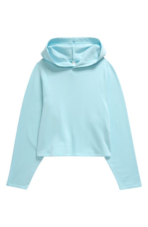 Zella Girl Kids' Terry Crop Hoodie In Blue Aqua