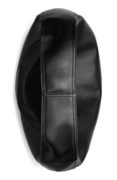 Bottega Veneta Large Leather Hop Shoulder Bag In Black