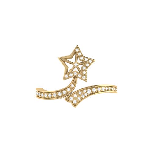 Luvmyjewelry Stars Entwined Sterling Silver Diamond Ring In 14kt Gold Vermeil On Sterling