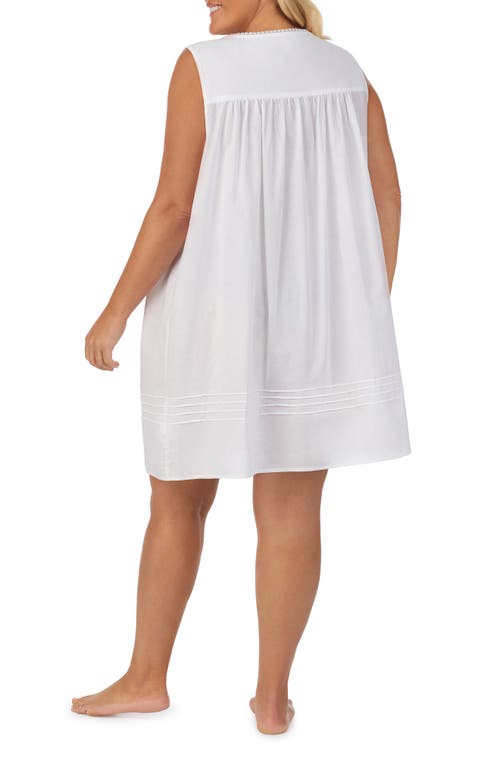 Eileen West Sleeveless Cotton Short Nightgown In White