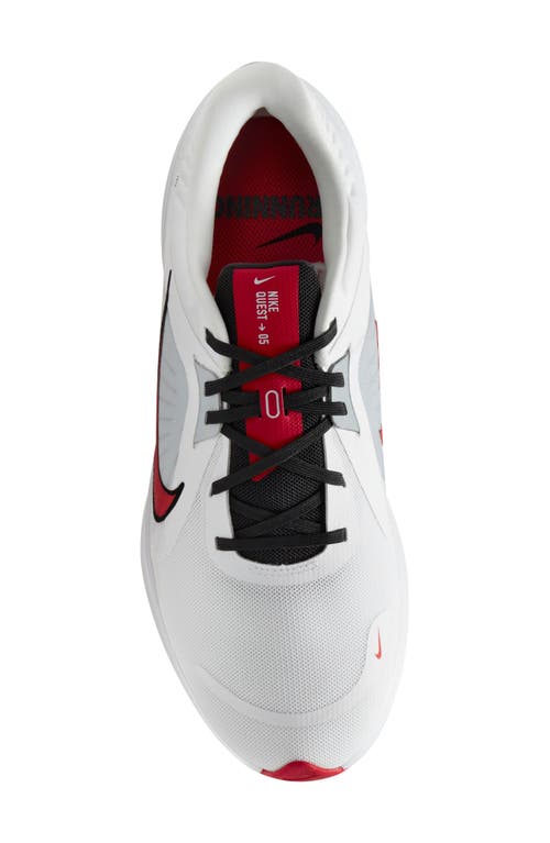 Shop Nike Quest 5 Road Running Shoe In White/fire Red/grey