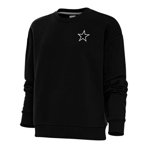 Women's Antigua White Dallas Cowboys Victory Crewneck Chenille Pullover  Sweatshirt