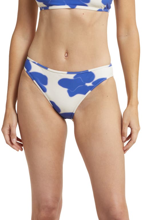 Shop Nu Swim High Cut Bikini Bottoms In Blue/white Floral