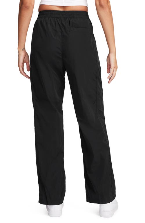 Nike Windrunner Water Repellent High Waist Woven Pants In Black/ White