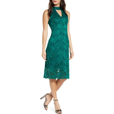 Sam Edelman Keyhole Lace Sheath Dress, Blue