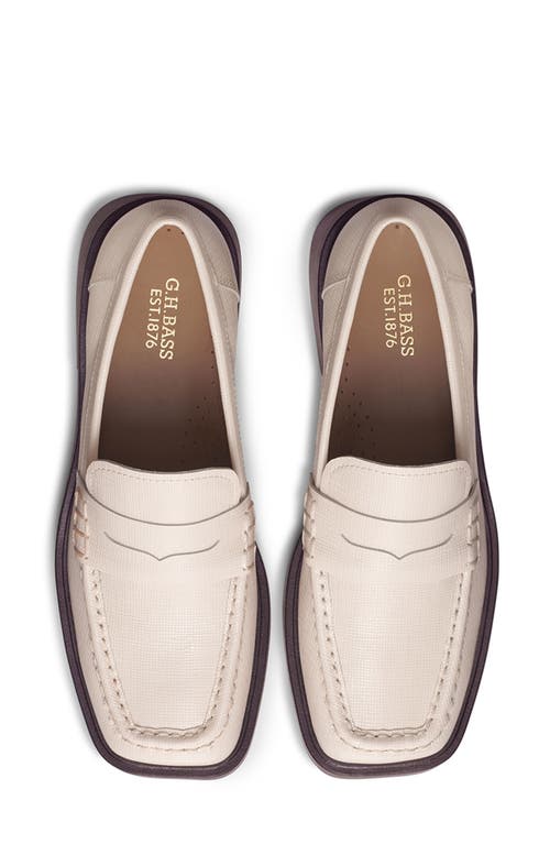 Shop G.h.bass Bowery Lizard Embossed Loafer In Off White