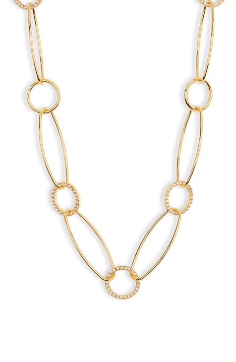 Pavé Oval Link Choker Necklace