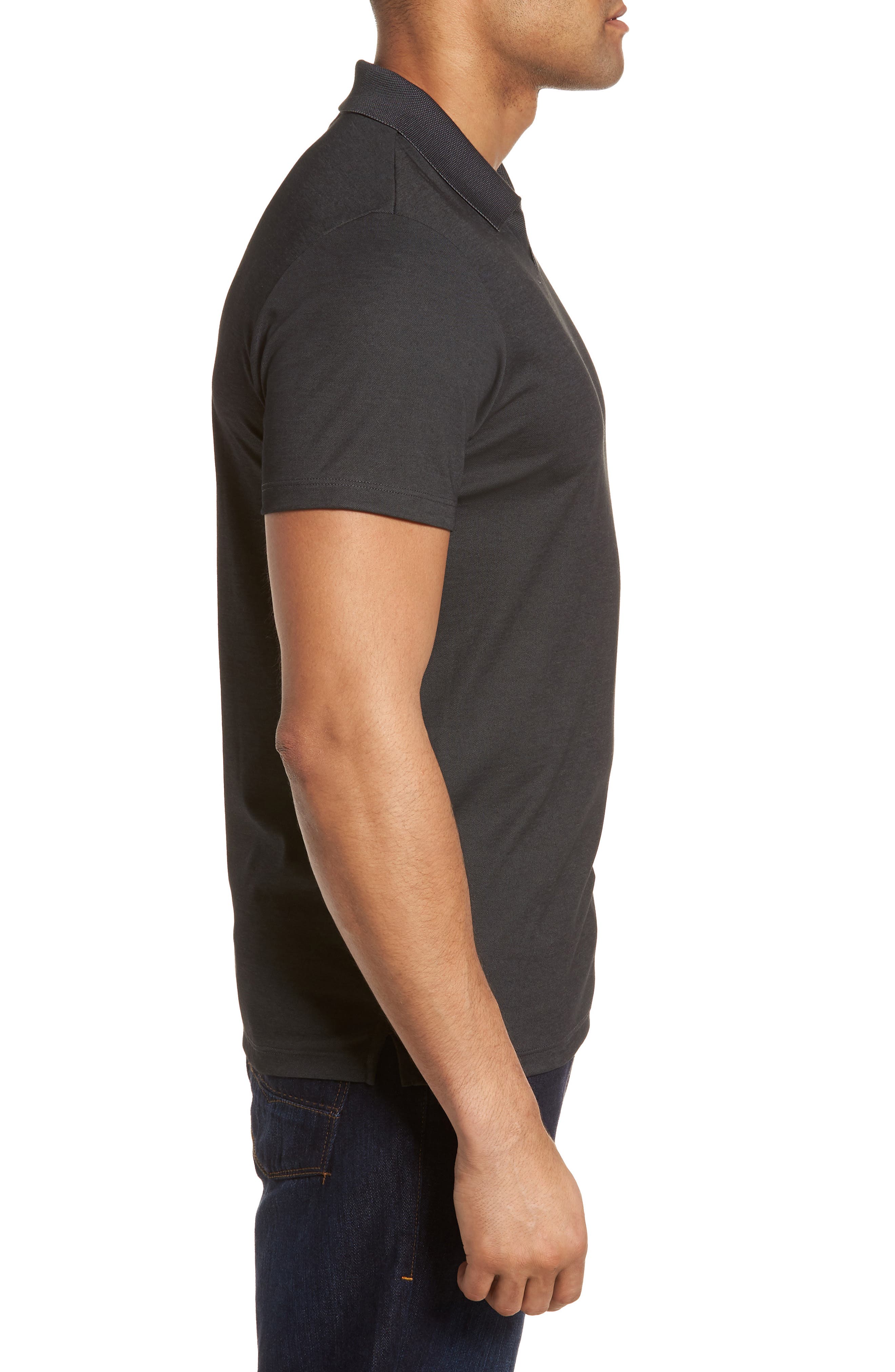 pima cotton johnny collar knit polo