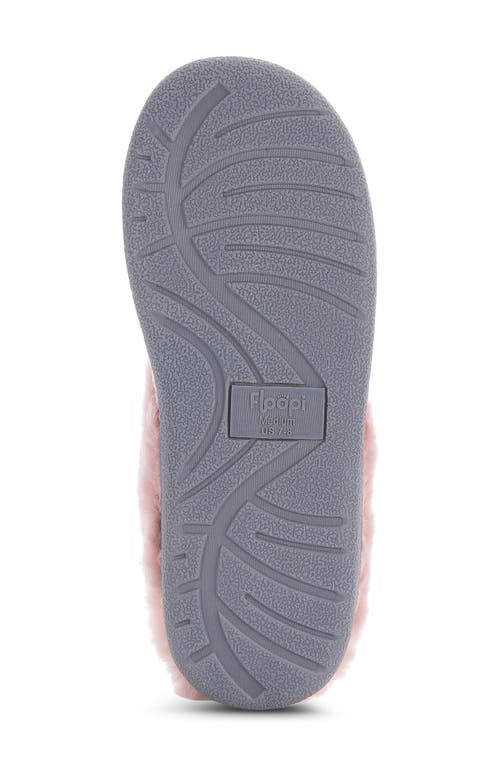 Floopi Faux Fur Trim Velour Clog Slipper In Pink