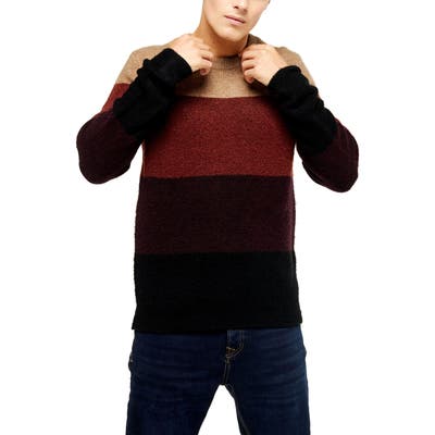 Harlow Classic Fit Colorblock Crewneck Sweater, Brown