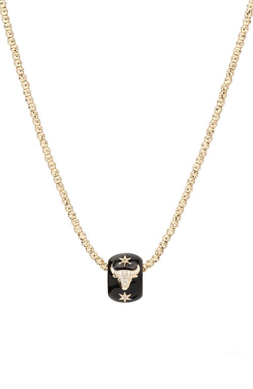 Adina Reyter Diamond Zodiac Pendant Necklace in Yellow Gold /Taurus at Nordstrom, Size 16